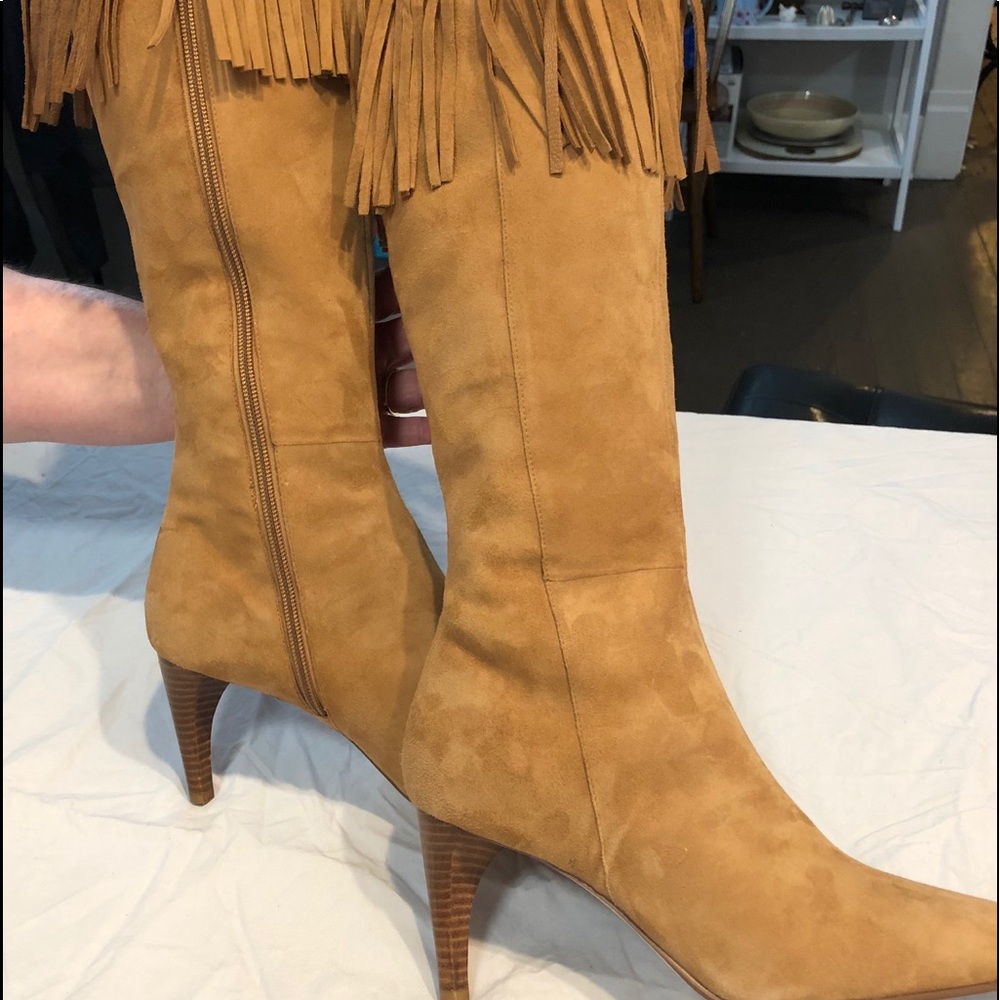 Fringe suede boots. “Christie”, Amanda Smith